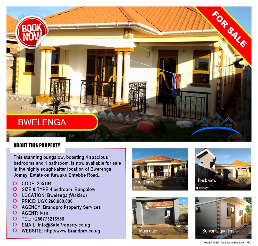 4 bedroom Bungalow  for sale in Bwelenga Wakiso Uganda, code: 205104