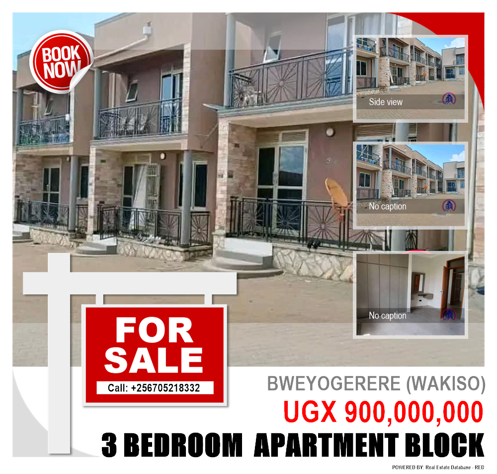 3 bedroom Apartment block  for sale in Bweyogerere Wakiso Uganda, code: 205107