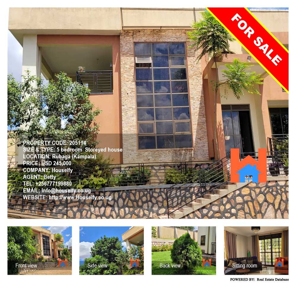 5 bedroom Storeyed house  for sale in Rubaga Kampala Uganda, code: 205114