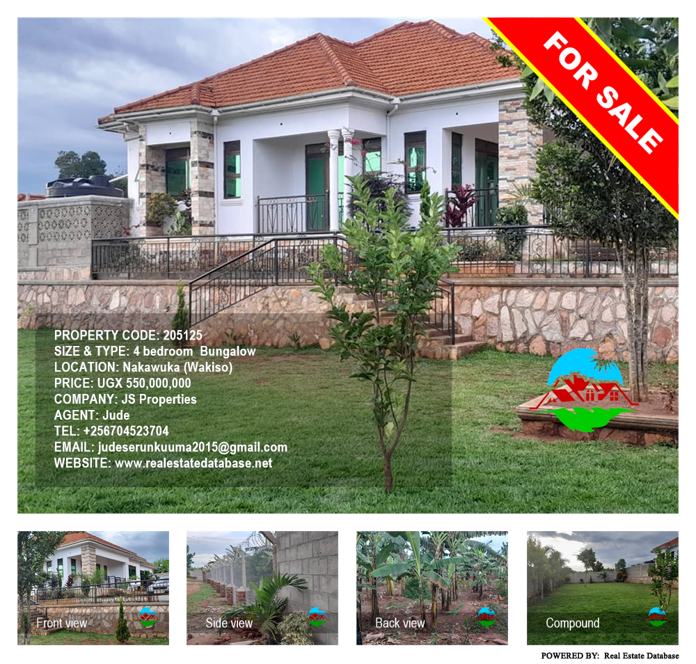 4 bedroom Bungalow  for sale in Nakawuka Wakiso Uganda, code: 205125