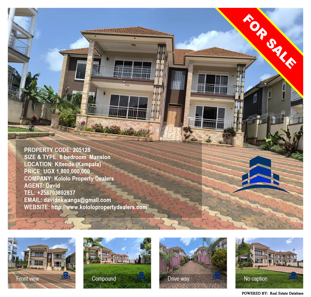 6 bedroom Mansion  for sale in Kitende Kampala Uganda, code: 205128