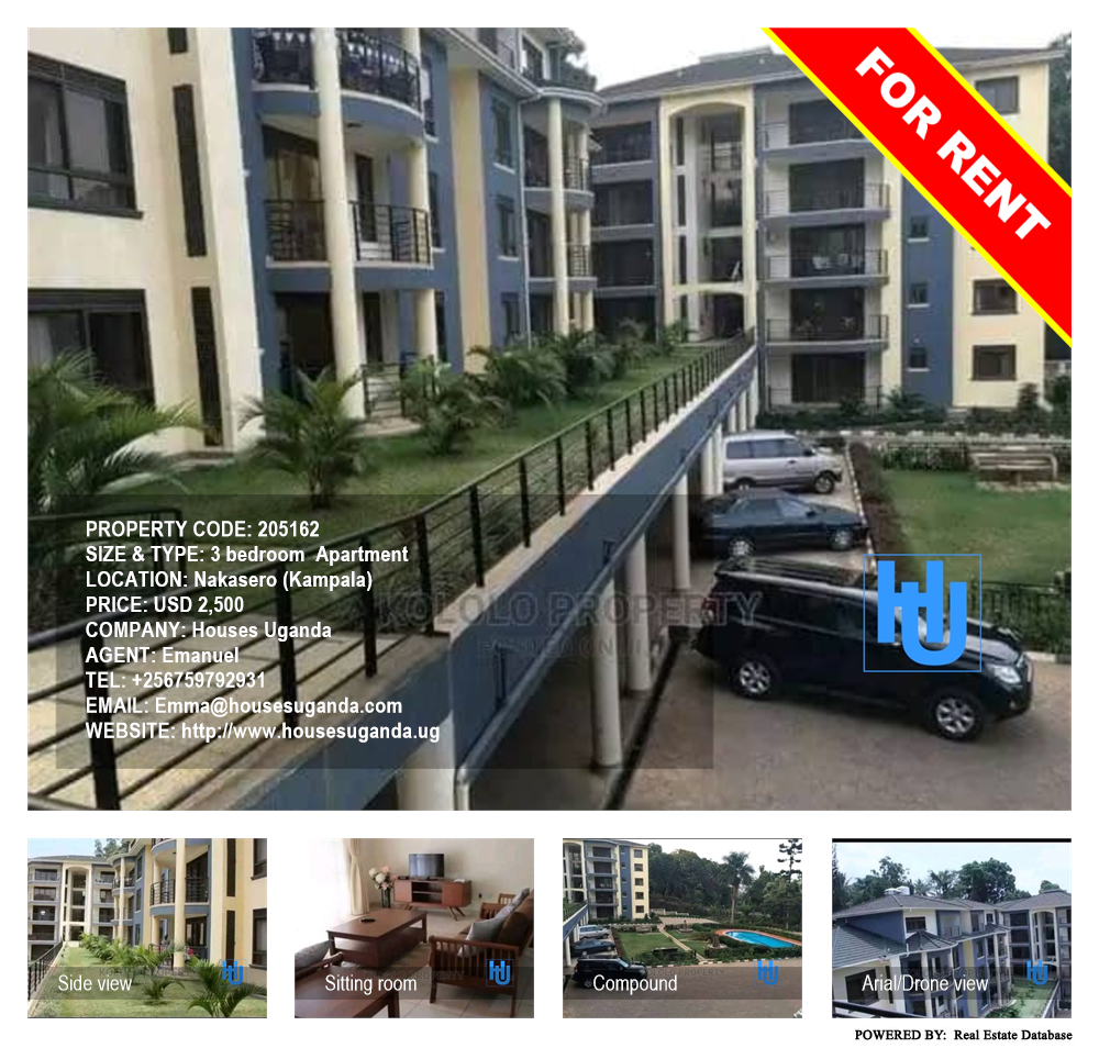 3 bedroom Apartment  for rent in Nakasero Kampala Uganda, code: 205162