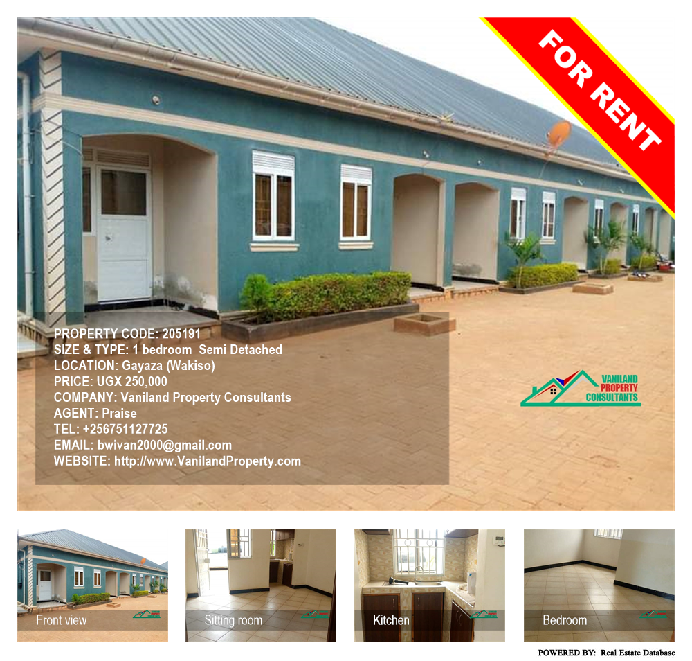 1 bedroom Semi Detached  for rent in Gayaza Wakiso Uganda, code: 205191