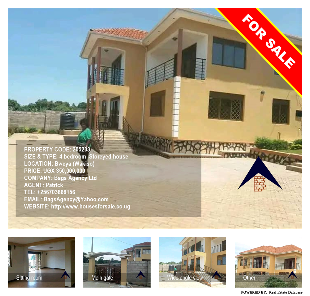 4 bedroom Storeyed house  for sale in Bweya Wakiso Uganda, code: 205233