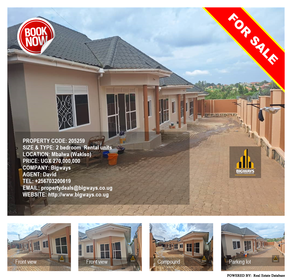 2 bedroom Rental units  for sale in Mbalwa Wakiso Uganda, code: 205259
