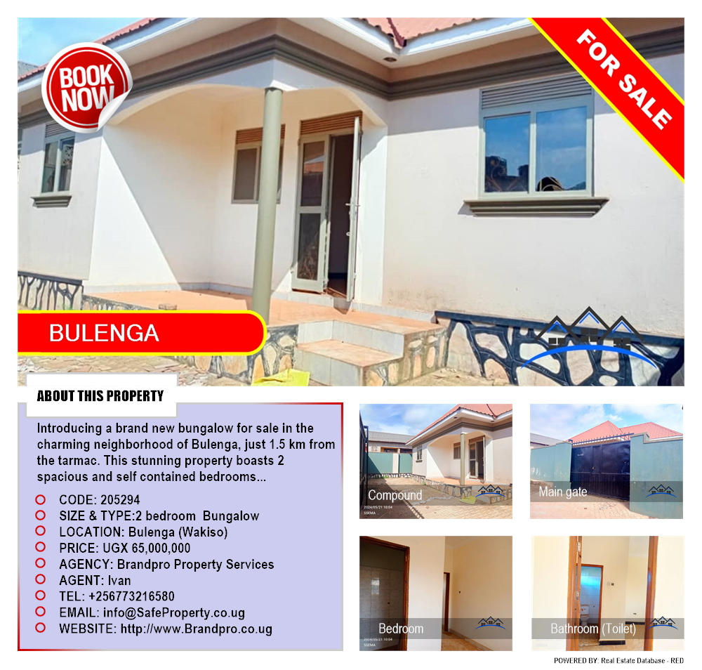 2 bedroom Bungalow  for sale in Bulenga Wakiso Uganda, code: 205294