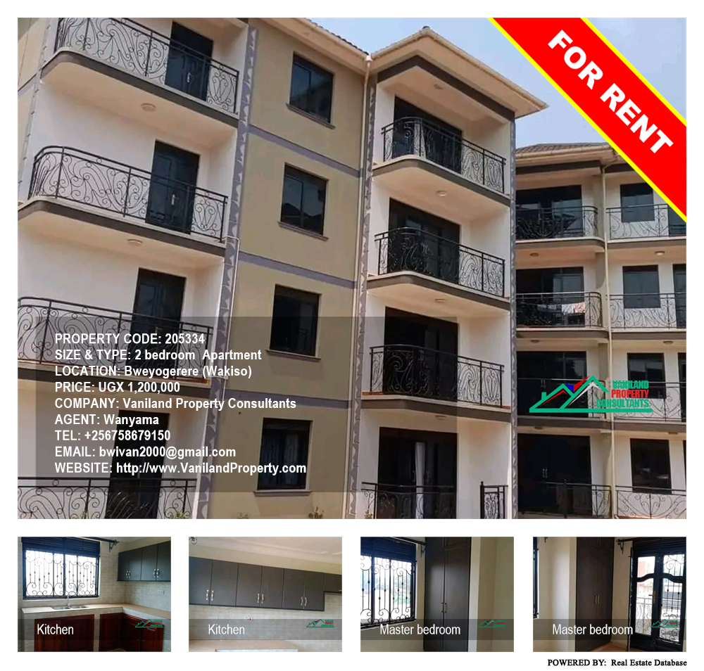 2 bedroom Apartment  for rent in Bweyogerere Wakiso Uganda, code: 205334