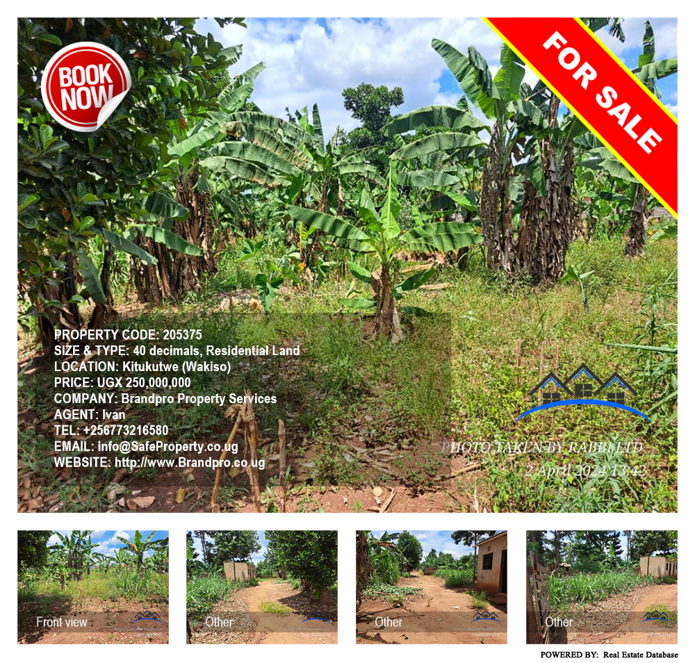 Residential Land  for sale in Kitukutwe Wakiso Uganda, code: 205375