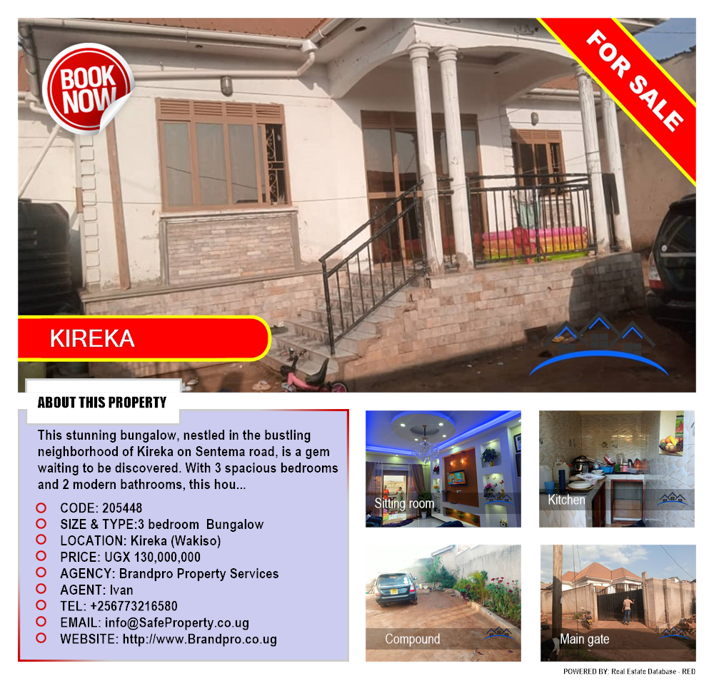 3 bedroom Bungalow  for sale in Kireka Wakiso Uganda, code: 205448