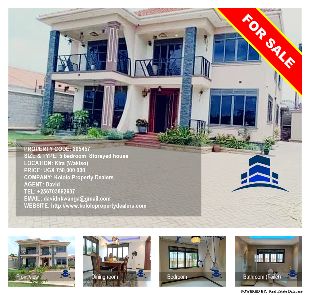 5 bedroom Storeyed house  for sale in Kira Wakiso Uganda, code: 205457