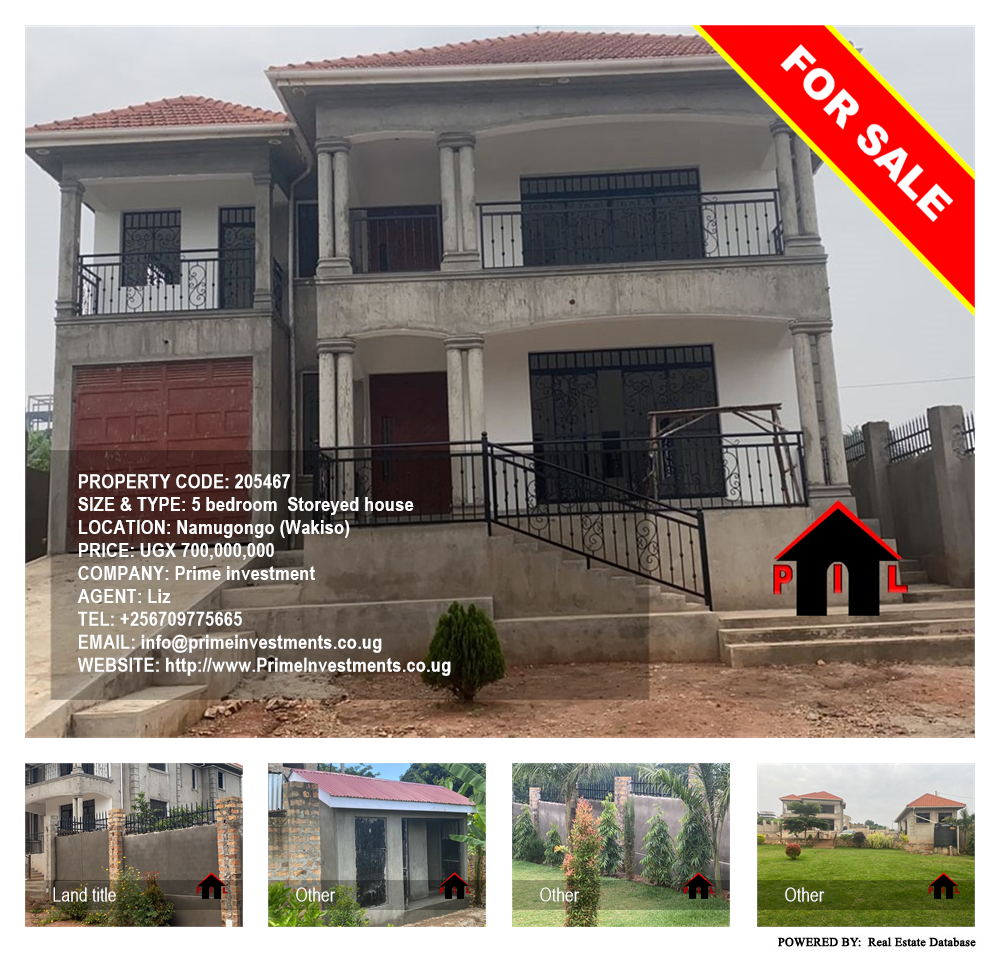 5 bedroom Storeyed house  for sale in Namugongo Wakiso Uganda, code: 205467