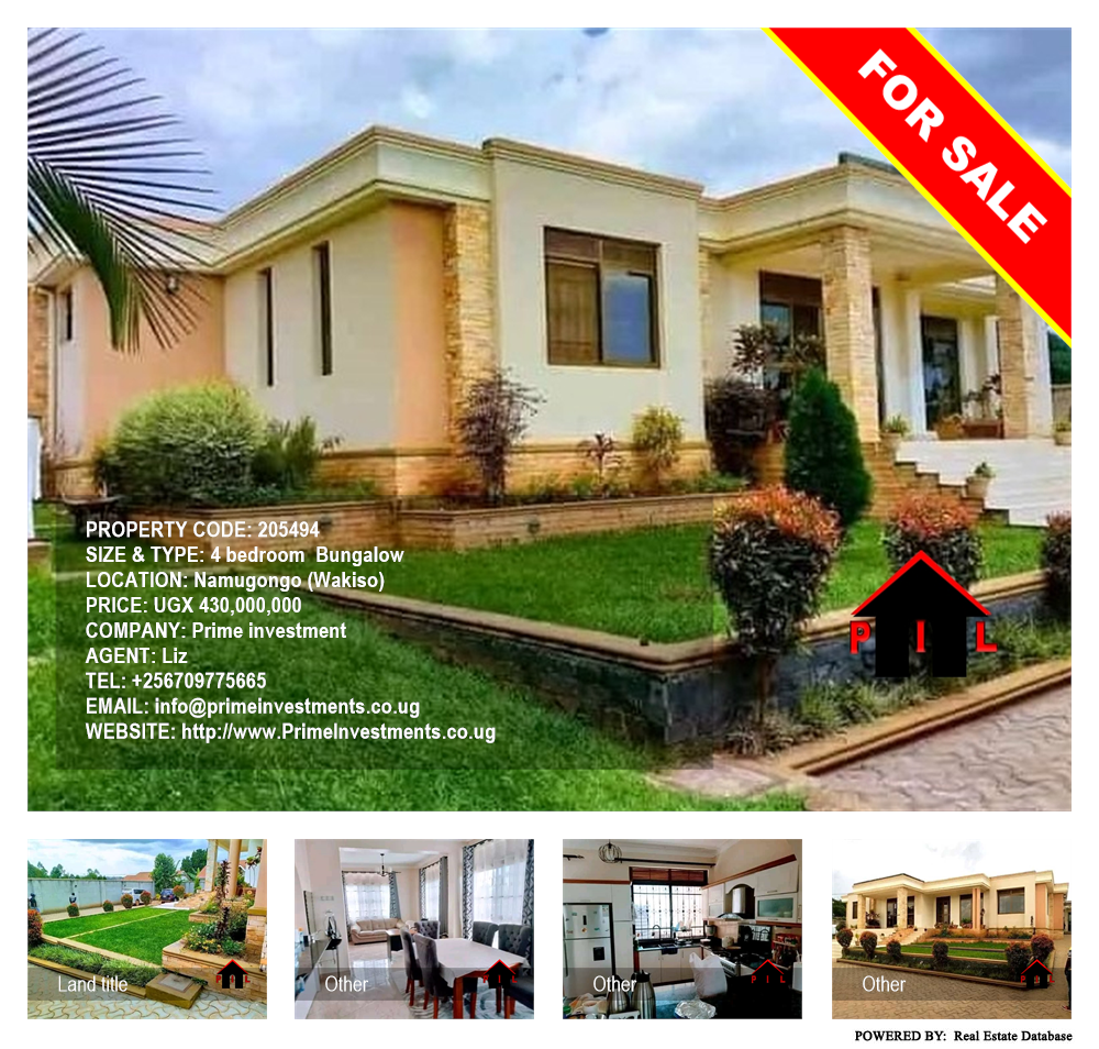 4 bedroom Bungalow  for sale in Namugongo Wakiso Uganda, code: 205494