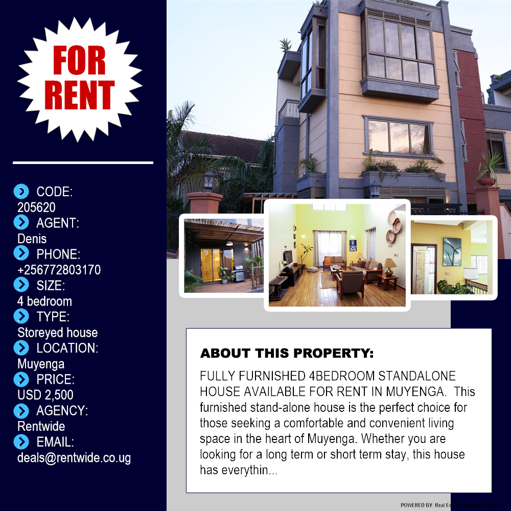 4 bedroom Storeyed house  for rent in Muyenga Kampala Uganda, code: 205620