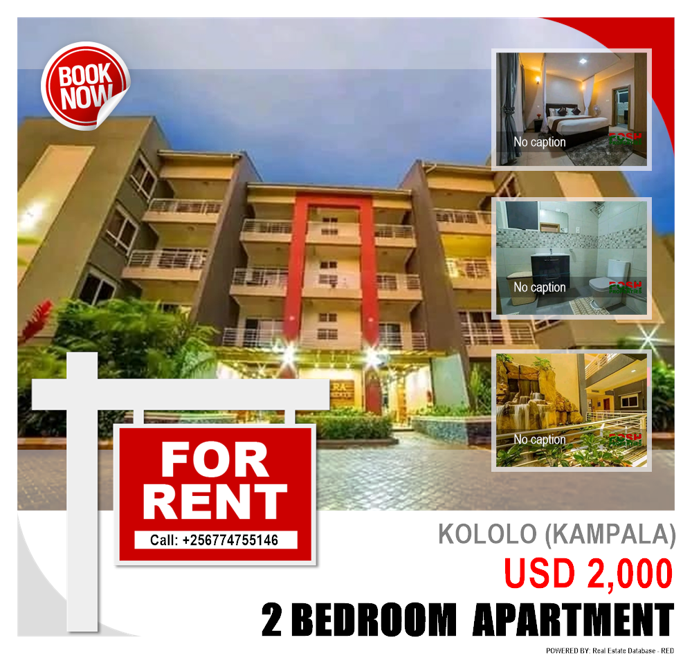 2 bedroom Apartment  for rent in Kololo Kampala Uganda, code: 205621
