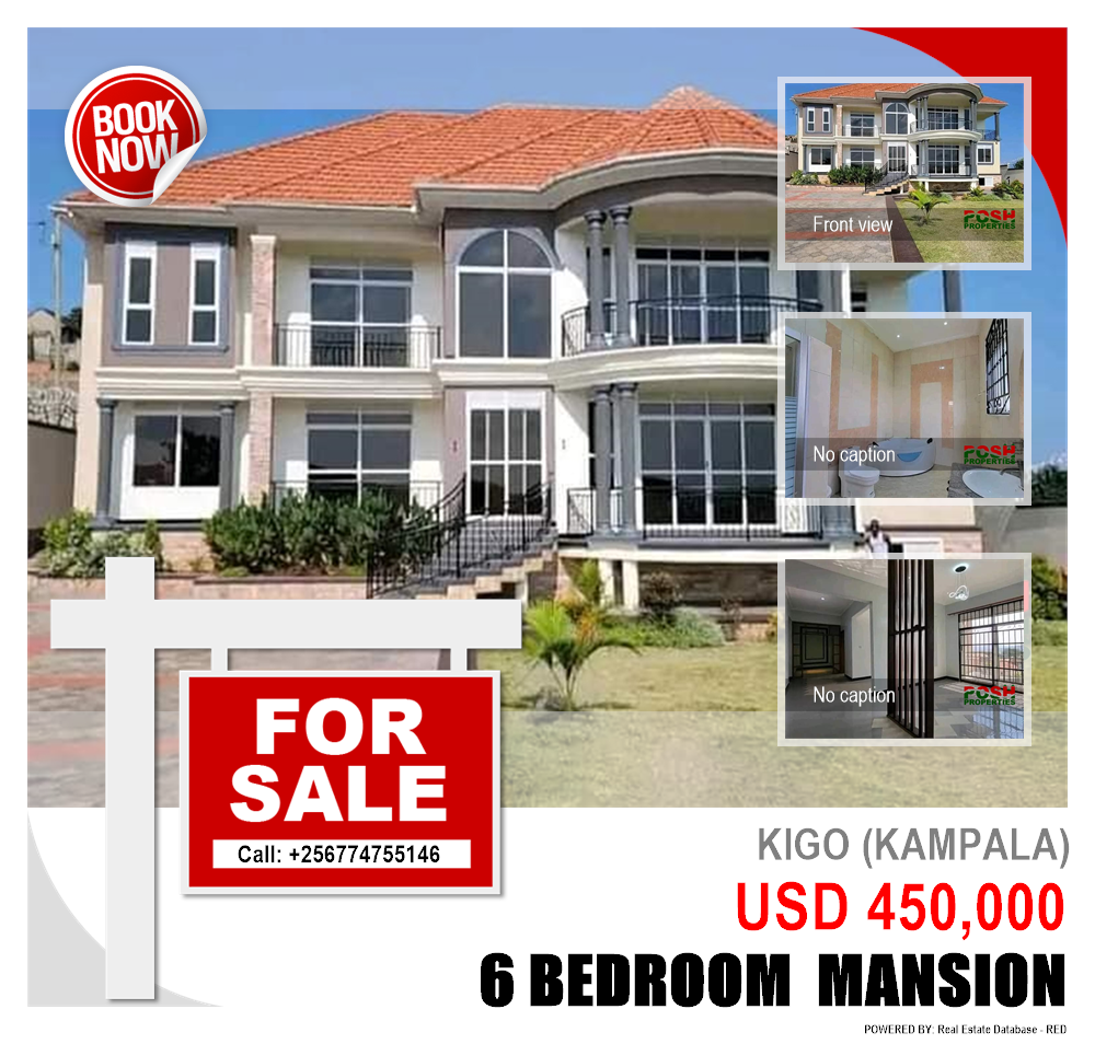 6 bedroom Mansion  for sale in Kigo Kampala Uganda, code: 205623