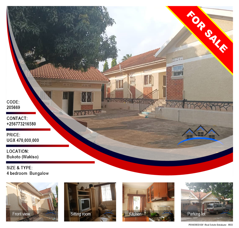 4 bedroom Bungalow  for sale in Bukoto Wakiso Uganda, code: 205669