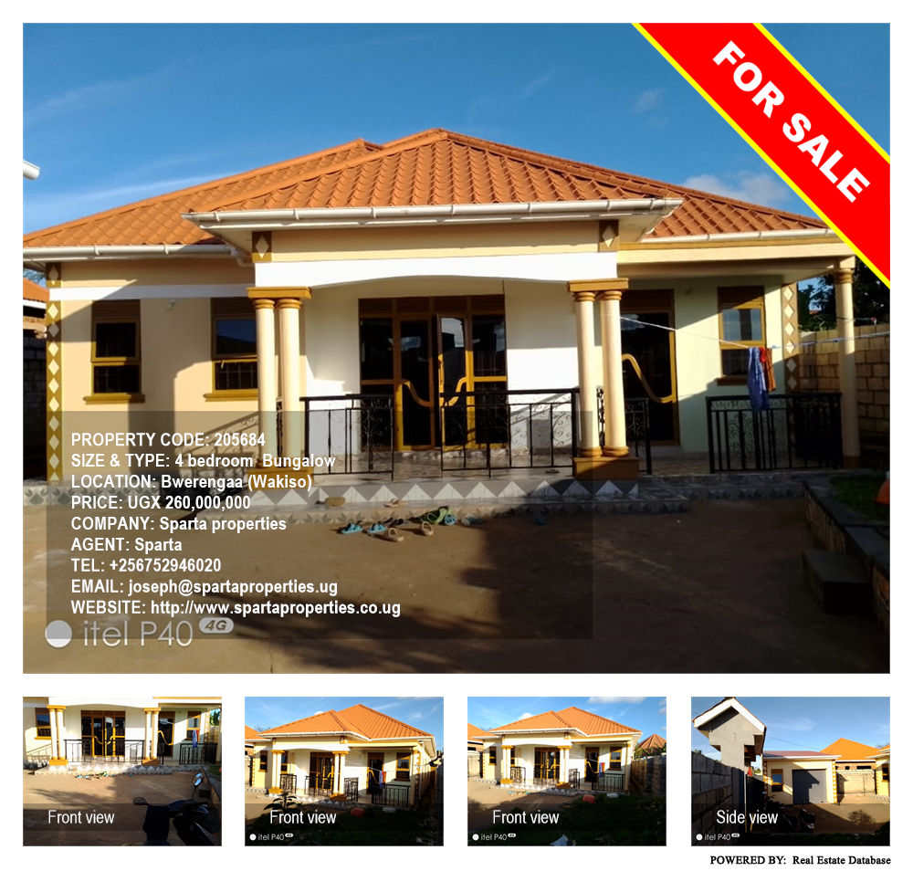 4 bedroom Bungalow  for sale in Bwerengaa Wakiso Uganda, code: 205684