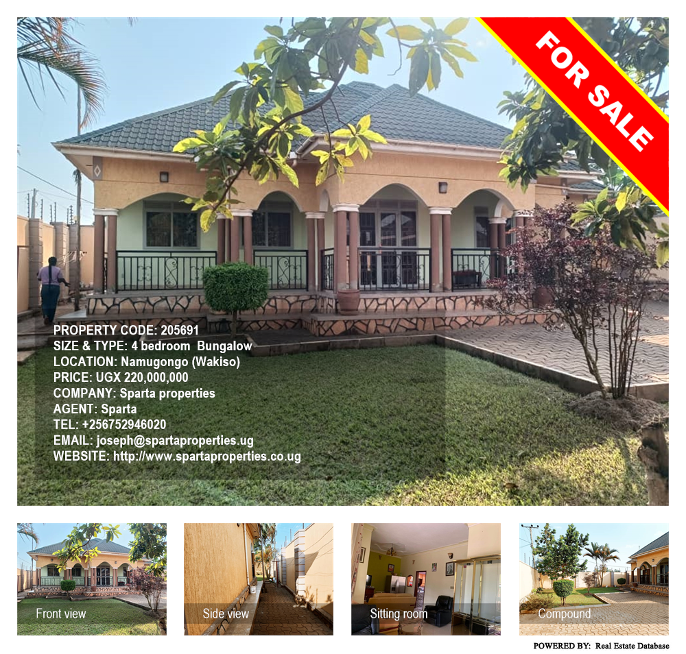 4 bedroom Bungalow  for sale in Namugongo Wakiso Uganda, code: 205691