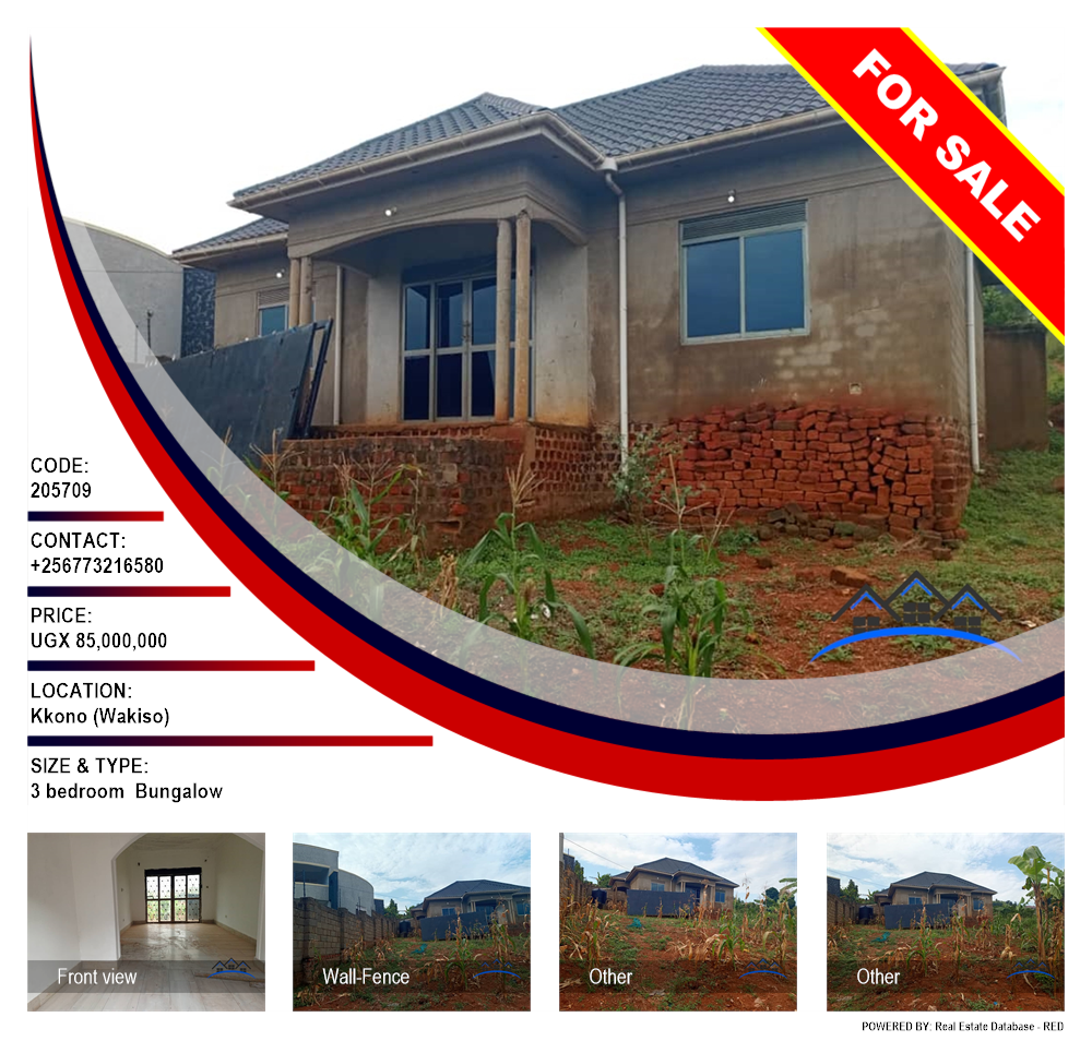 3 bedroom Bungalow  for sale in Kkono Wakiso Uganda, code: 205709