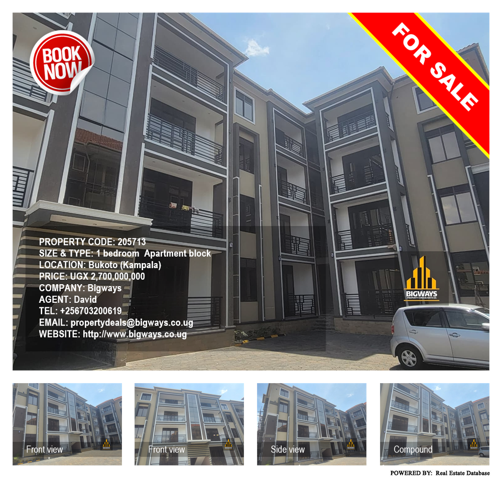 1 bedroom Apartment block  for sale in Bukoto Kampala Uganda, code: 205713
