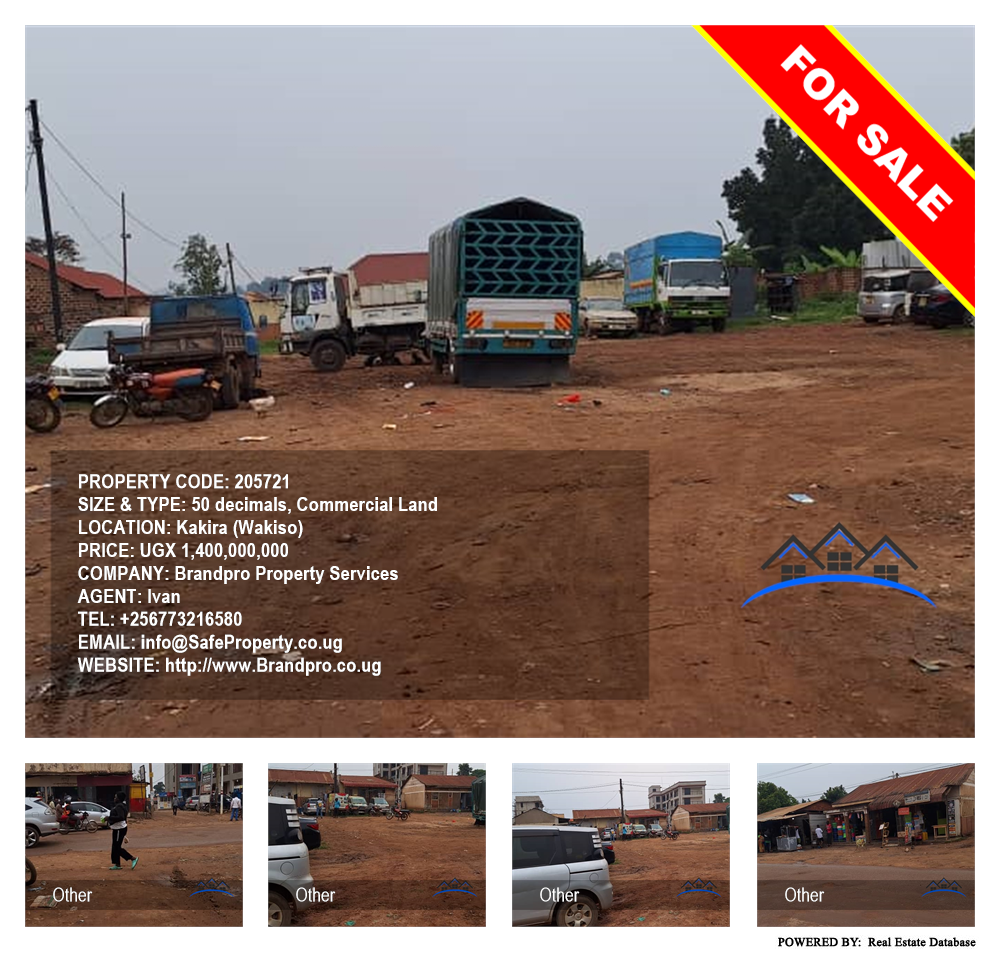 Commercial Land  for sale in Kakira Wakiso Uganda, code: 205721