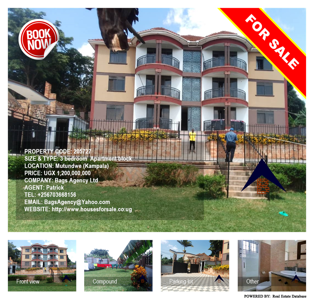 3 bedroom Apartment block  for sale in Mutundwe Kampala Uganda, code: 205727