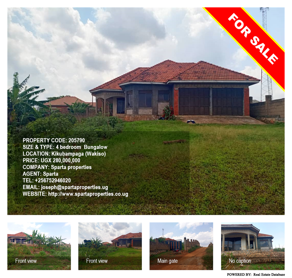 4 bedroom Bungalow  for sale in Kikubampaga Wakiso Uganda, code: 205790