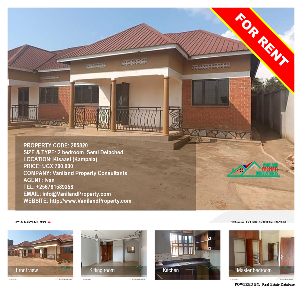 2 bedroom Semi Detached  for rent in Kisaasi Kampala Uganda, code: 205820