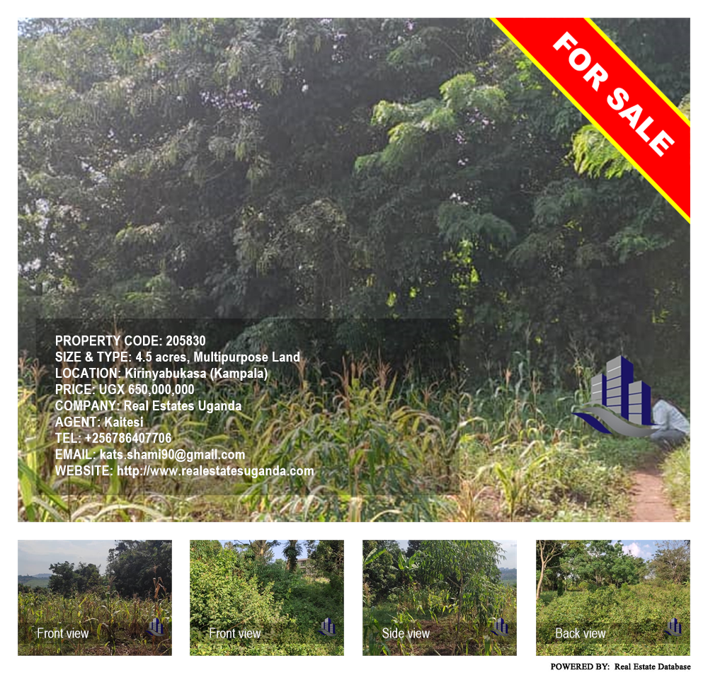 Multipurpose Land  for sale in Kirinyabukasa Kampala Uganda, code: 205830