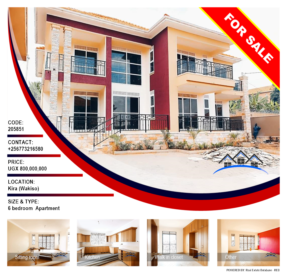 6 bedroom Apartment  for sale in Kira Wakiso Uganda, code: 205851