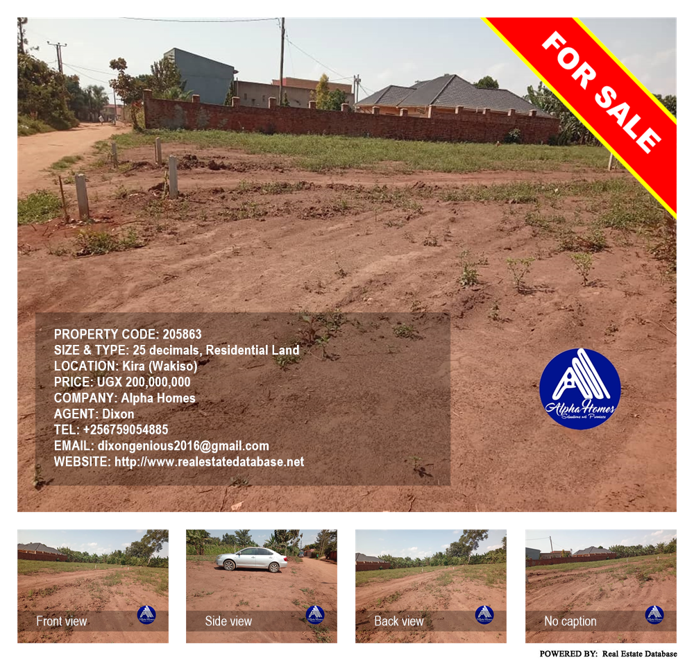 Residential Land  for sale in Kira Wakiso Uganda, code: 205863