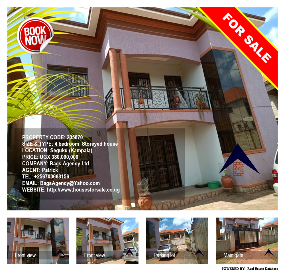 4 bedroom Storeyed house  for sale in Seguku Kampala Uganda, code: 205870