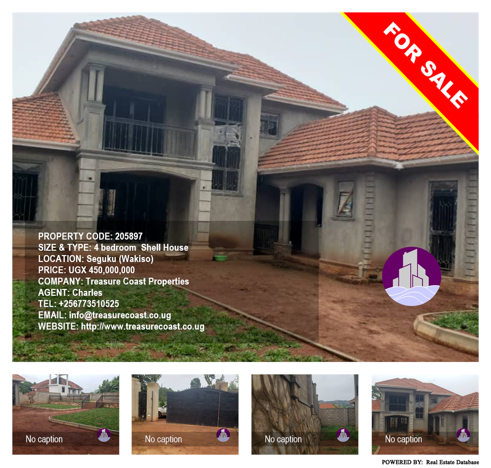 4 bedroom Shell House  for sale in Seguku Wakiso Uganda, code: 205897