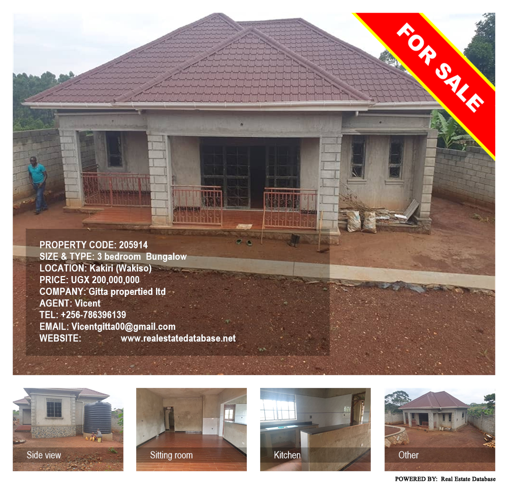 3 bedroom Bungalow  for sale in Kakiri Wakiso Uganda, code: 205914