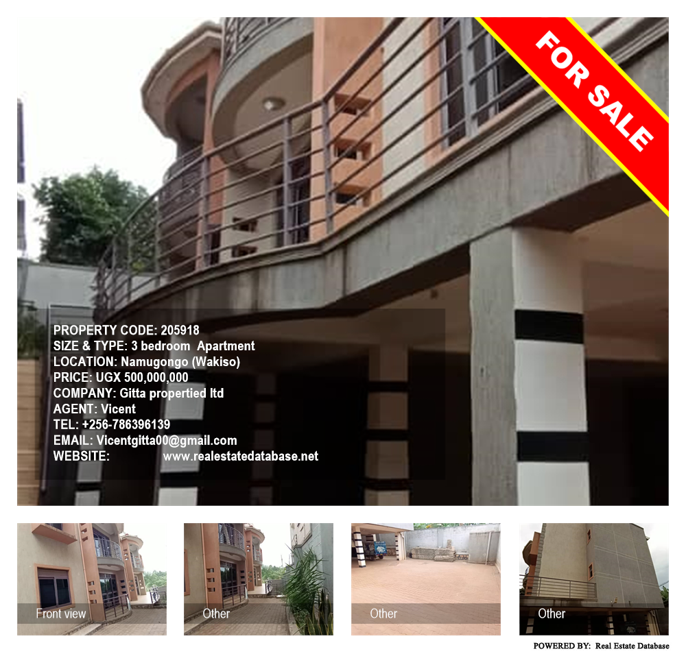 3 bedroom Apartment  for sale in Namugongo Wakiso Uganda, code: 205918