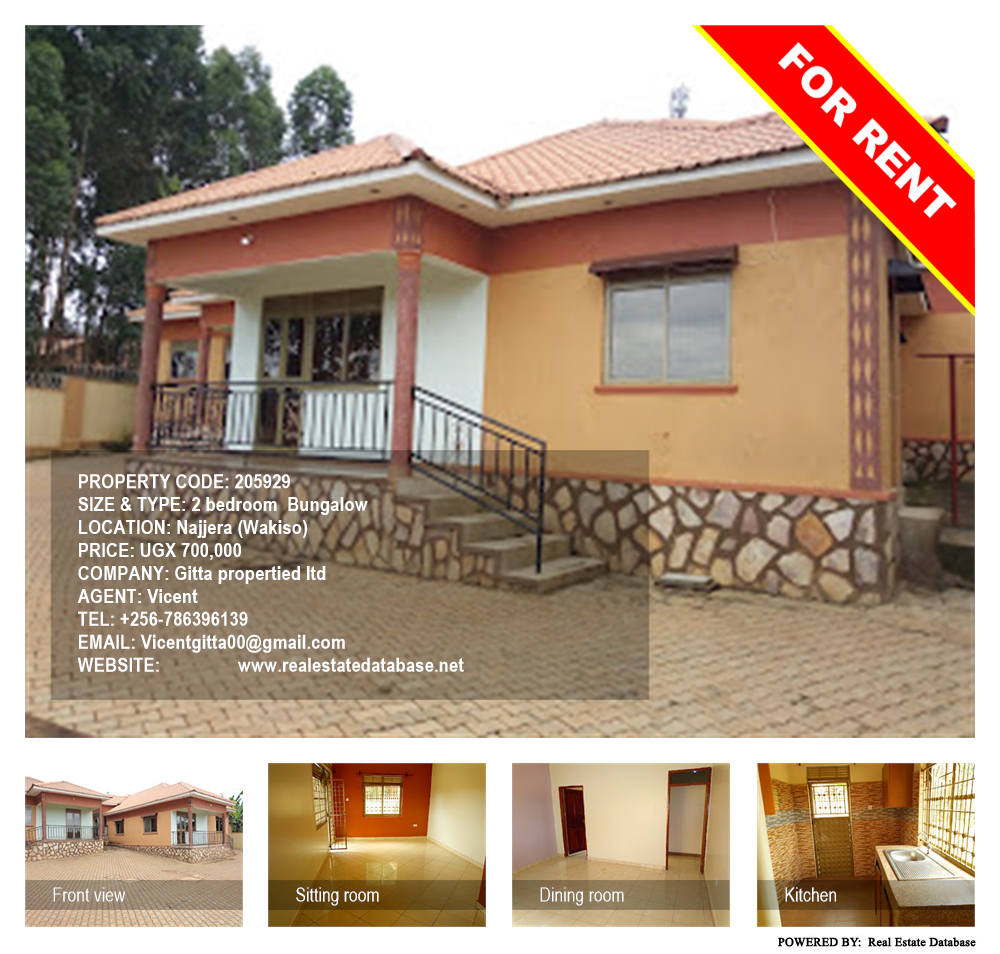 2 bedroom Bungalow  for rent in Najjera Wakiso Uganda, code: 205929