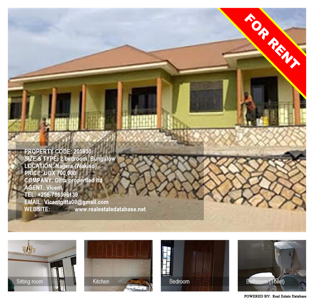 2 bedroom Bungalow  for rent in Najjera Wakiso Uganda, code: 205930