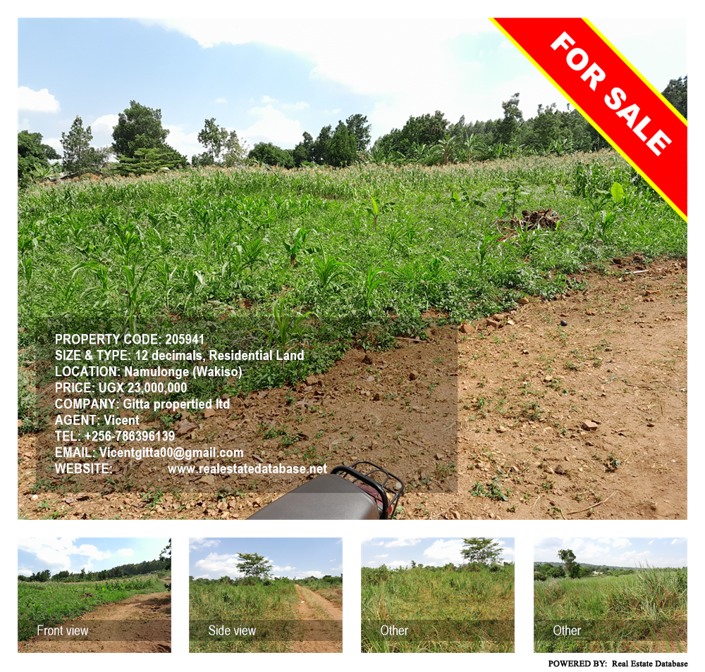 Residential Land  for sale in Namulonge Wakiso Uganda, code: 205941