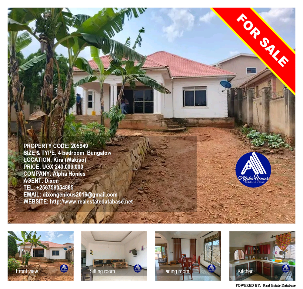 4 bedroom Bungalow  for sale in Kira Wakiso Uganda, code: 205949