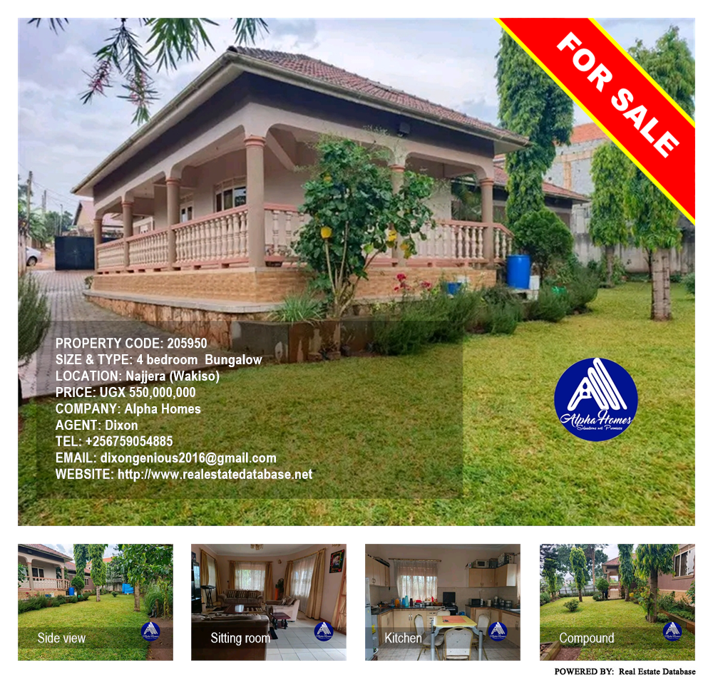 4 bedroom Bungalow  for sale in Najjera Wakiso Uganda, code: 205950