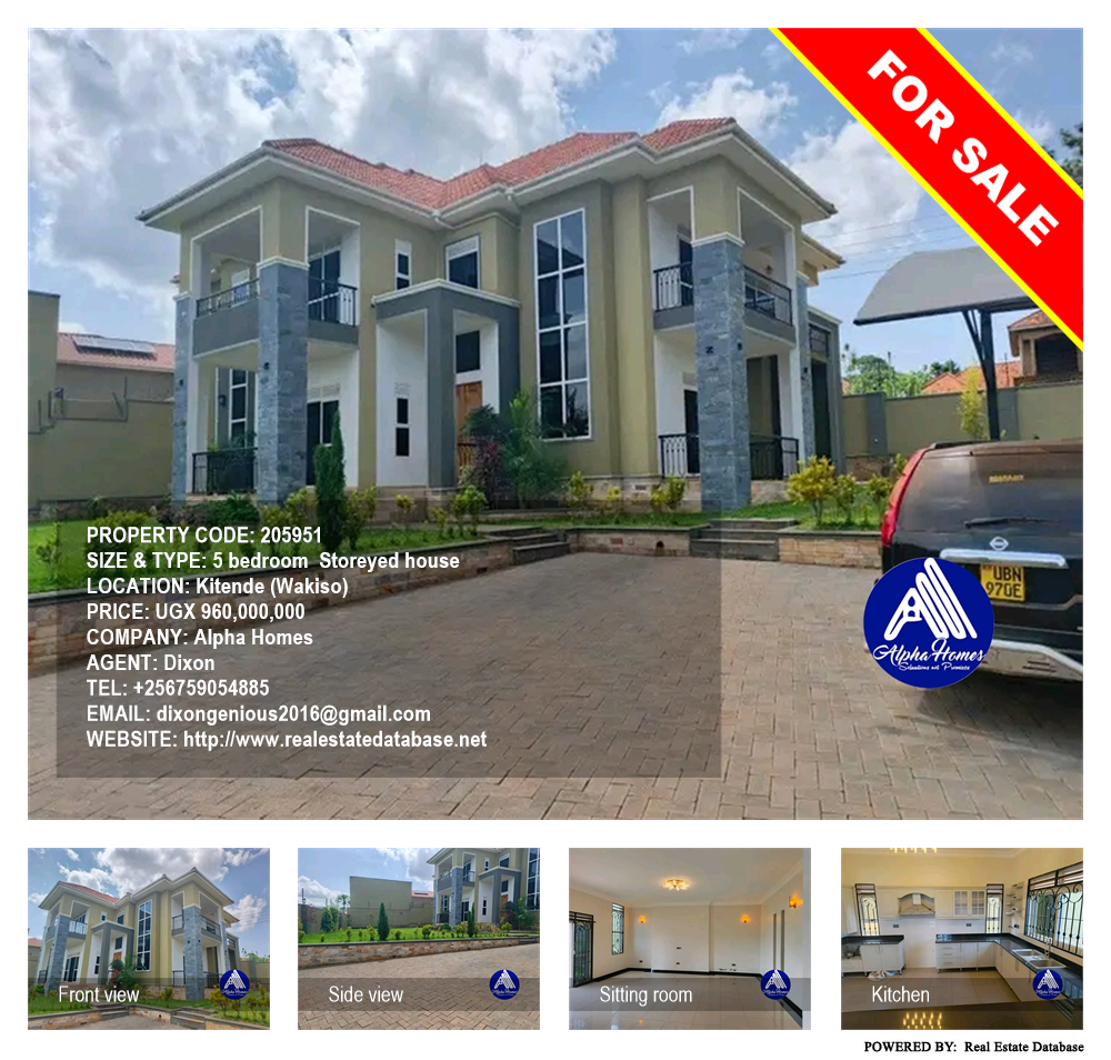 5 bedroom Storeyed house  for sale in Kitende Wakiso Uganda, code: 205951