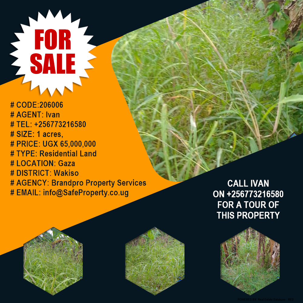 Residential Land  for sale in Gaza Wakiso Uganda, code: 206006