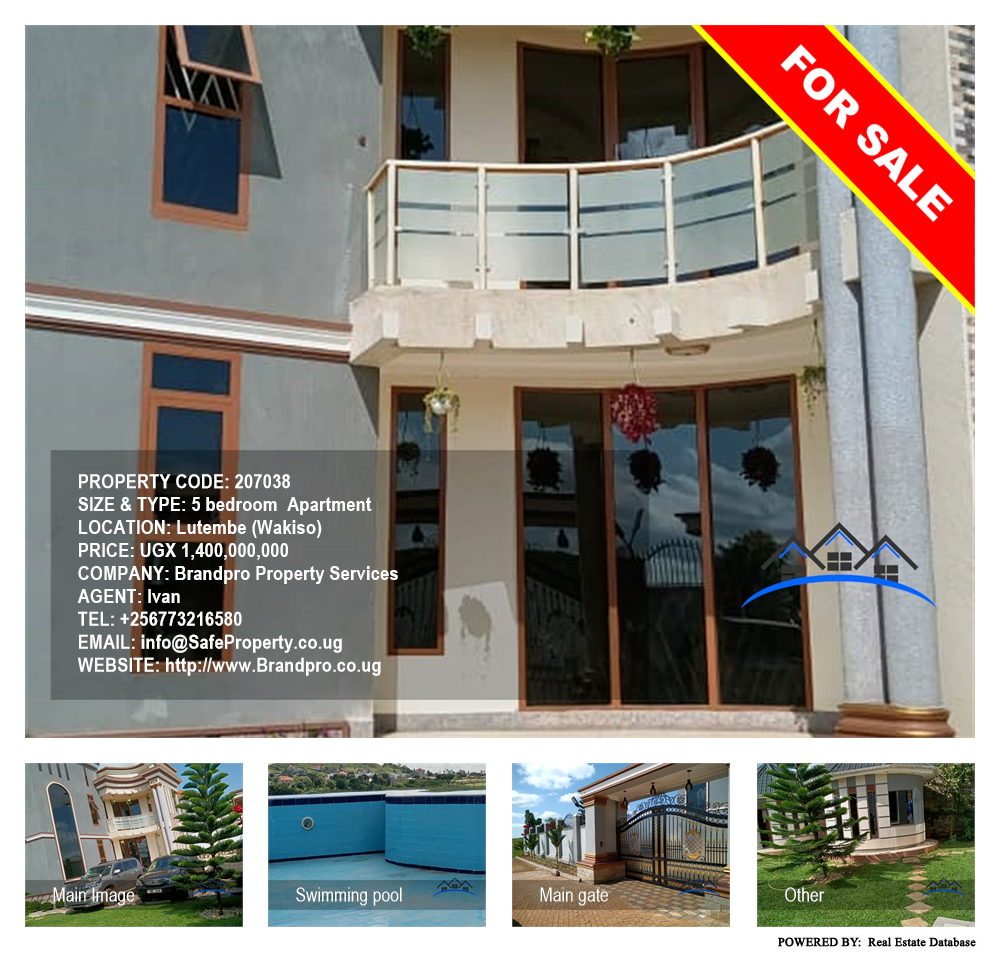 5 bedroom Apartment  for sale in Lutembe Wakiso Uganda, code: 207038