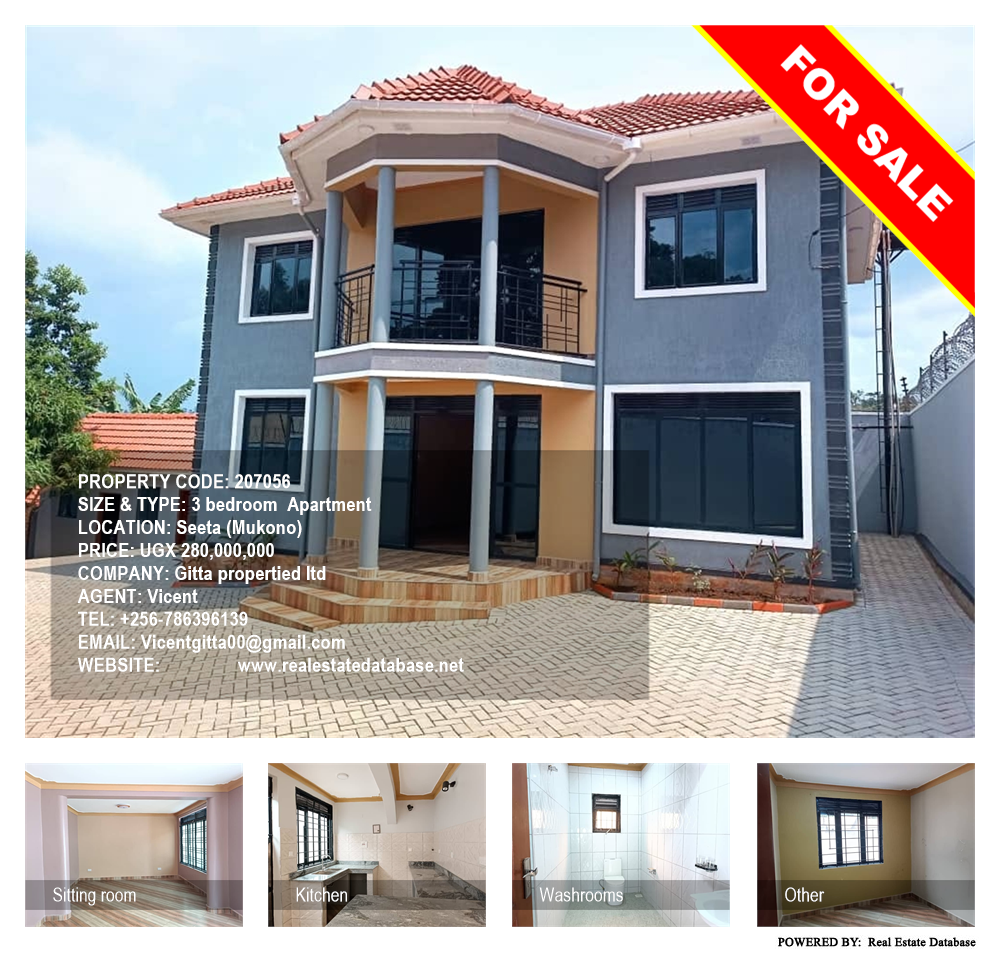 3 bedroom Apartment  for sale in Seeta Mukono Uganda, code: 207056