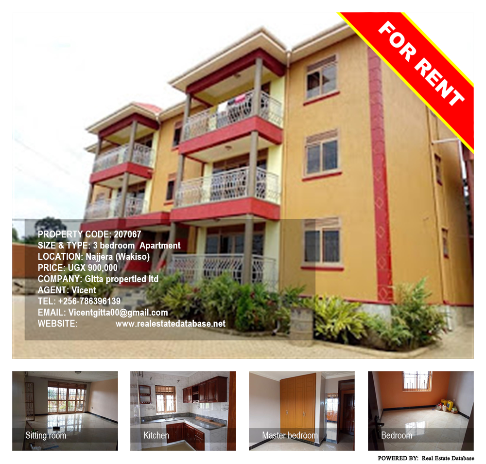 3 bedroom Apartment  for rent in Najjera Wakiso Uganda, code: 207067