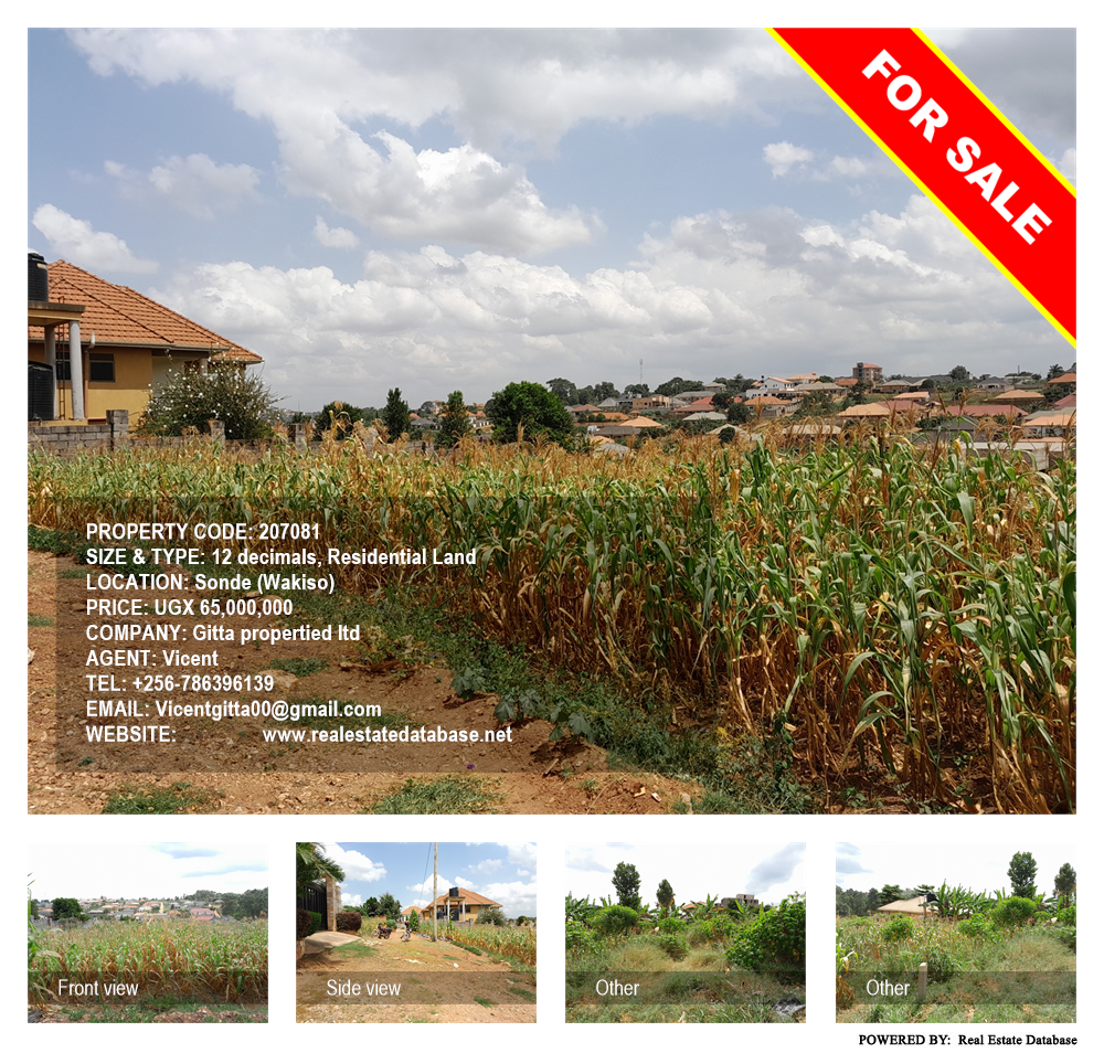 Residential Land  for sale in Sonde Wakiso Uganda, code: 207081