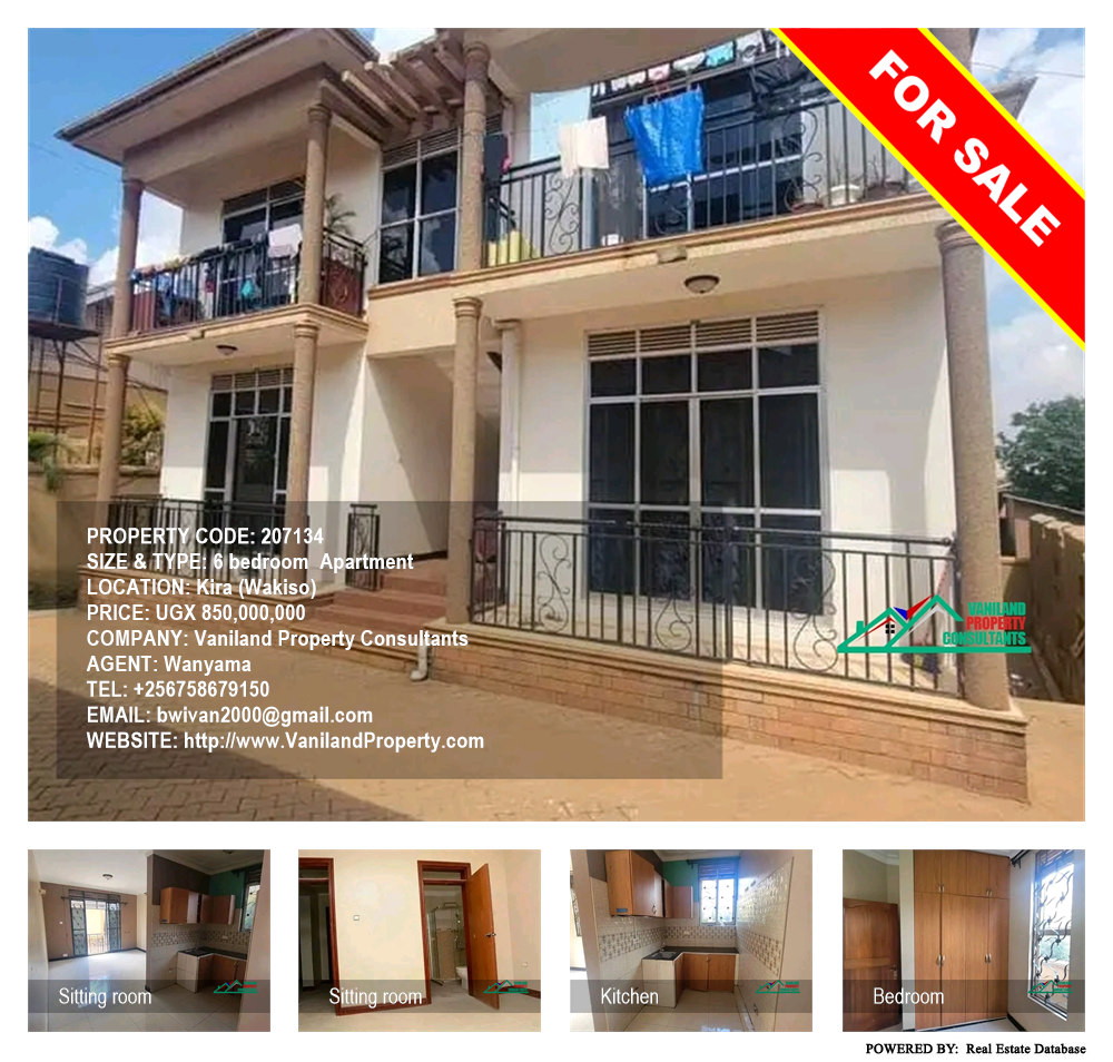 6 bedroom Apartment  for sale in Kira Wakiso Uganda, code: 207134