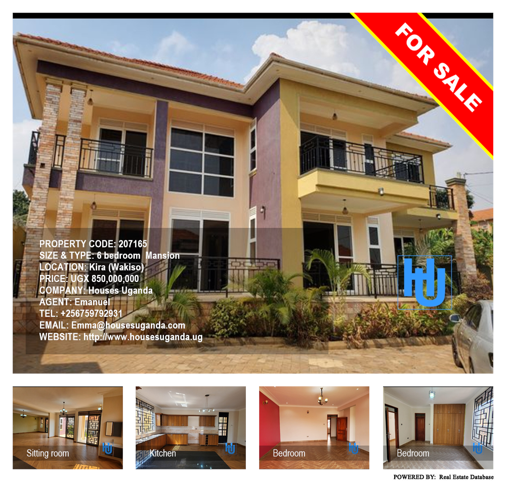 6 bedroom Mansion  for sale in Kira Wakiso Uganda, code: 207165