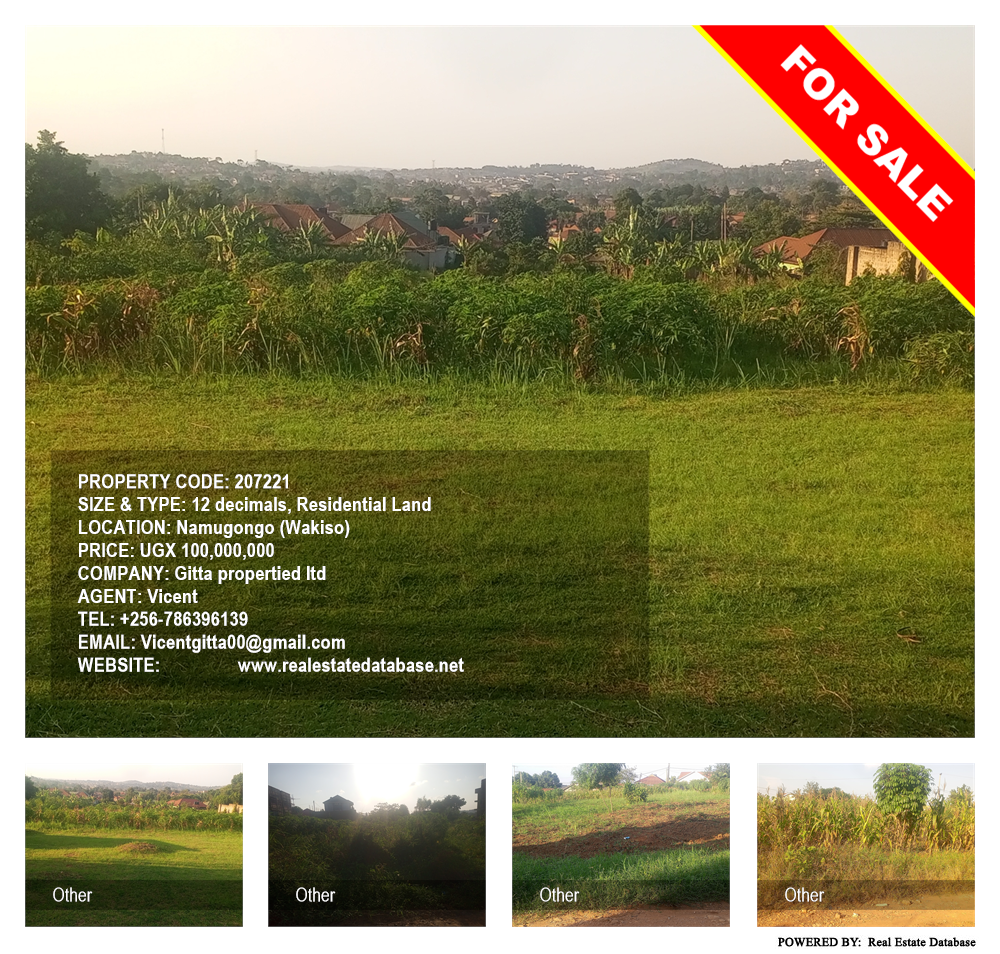 Residential Land  for sale in Namugongo Wakiso Uganda, code: 207221