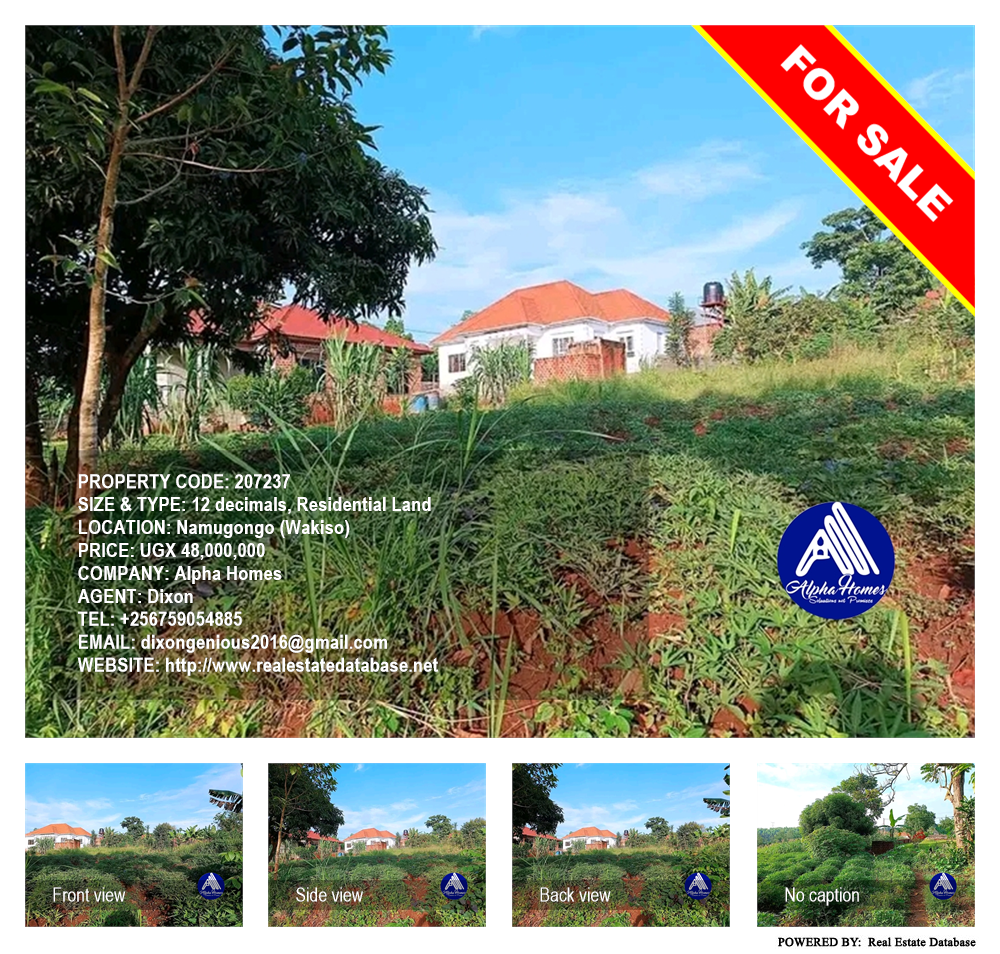 Residential Land  for sale in Namugongo Wakiso Uganda, code: 207237